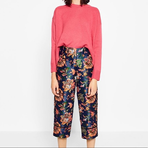 Zara Pants - Zara Asian floral crop pants NWOT